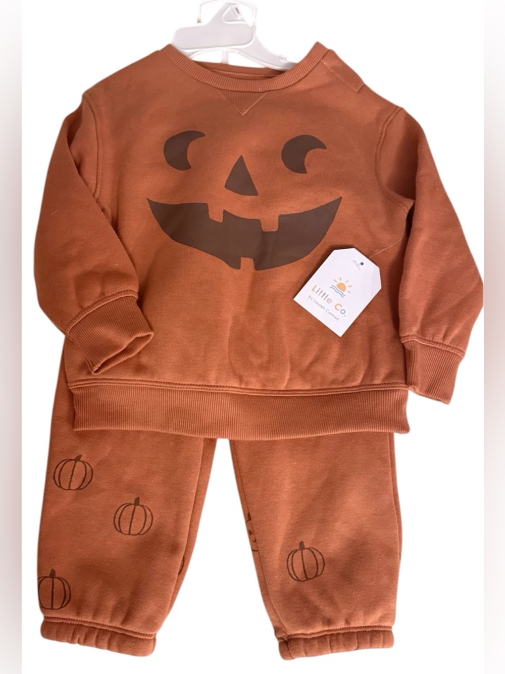 Little Co. by Lauren Conrad 2-Piece Fleece Set pumpkins NWT - Picture 2 of 4